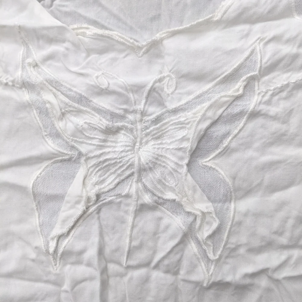 Bali Emerald White Butterfly Top Size 2X - Picture 5 of 5